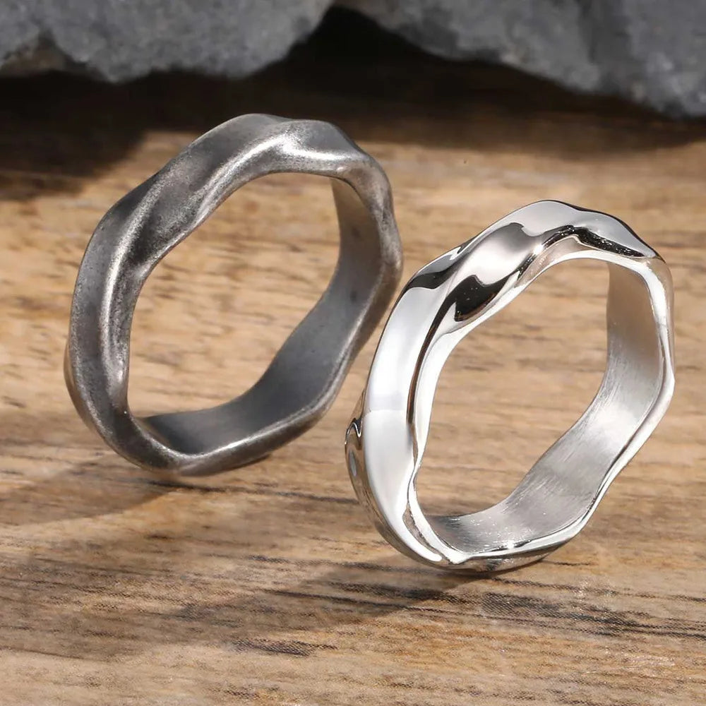 Mobius Ring for Men, Oxidized Twisted Stainless Steel